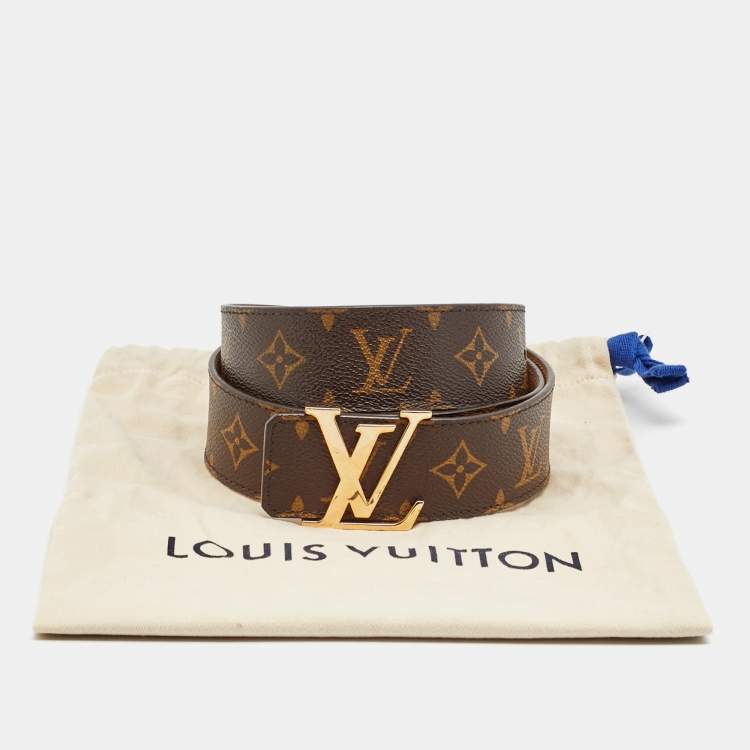 Pre Owned Louis Vuitton LV Initiales 95 CM Buckle Belt Monogram Canvas
