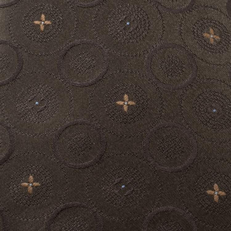 مملوكة مسبقًا Louis Vuitton Brown Monogram Mix Patterned Silk Jacquard Tie