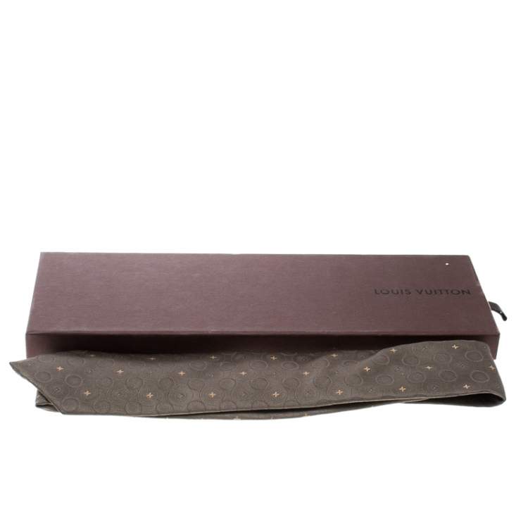 مملوكة مسبقًا Louis Vuitton Brown Monogram Mix Patterned Silk Jacquard Tie