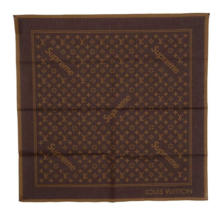Louis Vuitton x Supreme 2017 LV Monogram Bandana - Brown Scarves,  Accessories - LOUSU20918