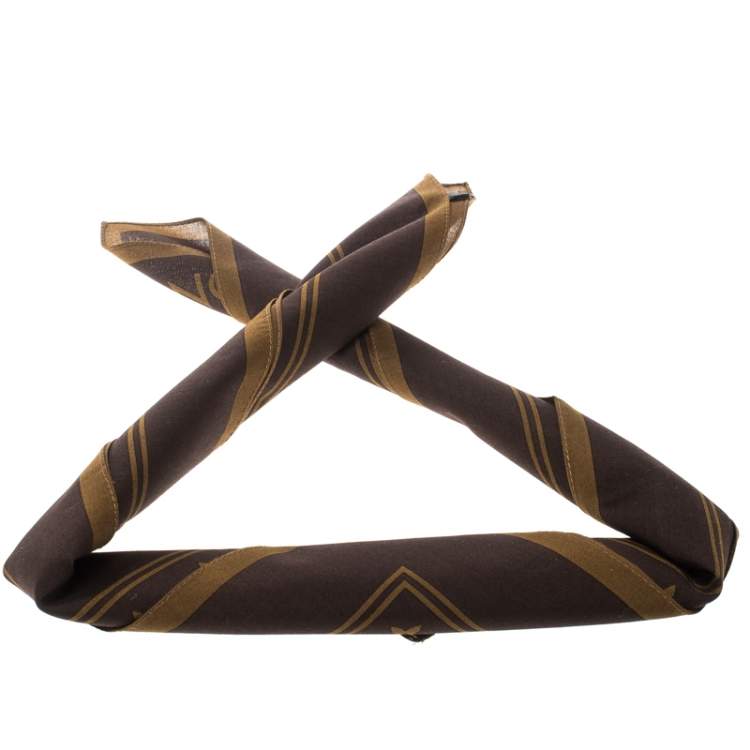Pre Owned Louis Vuitton x Supreme Brown Monogram Printed Cotton Bandana Scarf