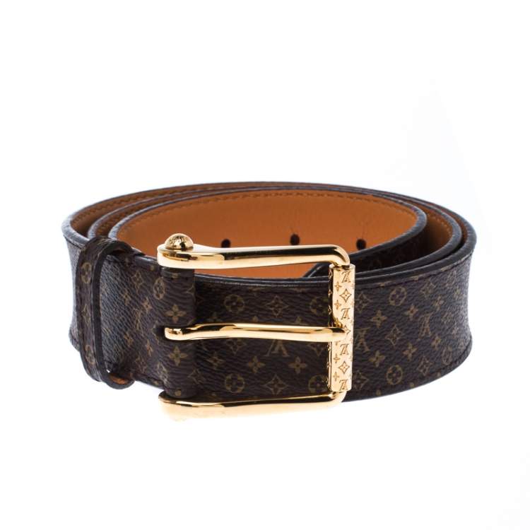 Louis Vuitton Monogram Canvas Trunks and Bags Round Buckle Belt 90CM at  1stDibs
