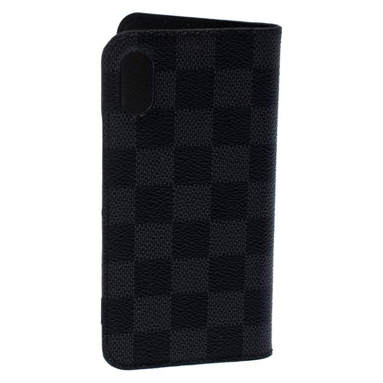Pre Owned Louis Vuitton Damier Graphite iPhone 10 Folio Case