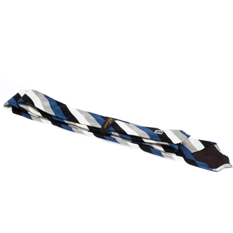 مملوكة مسبقًا Louis Vuitton Multicolor Diagonal Striped LV Cup Silk Tie 
