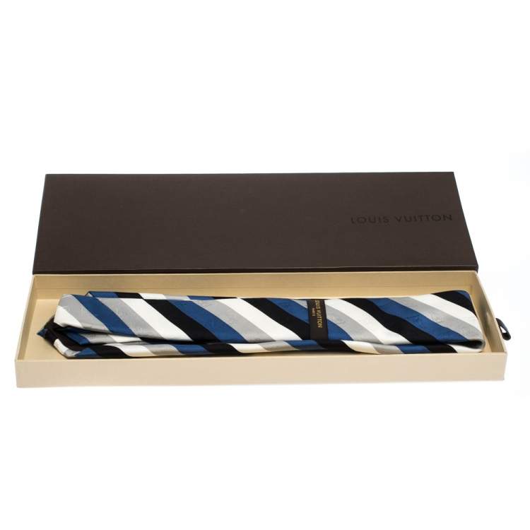 مملوكة مسبقًا Louis Vuitton Multicolor Diagonal Striped LV Cup Silk Tie 