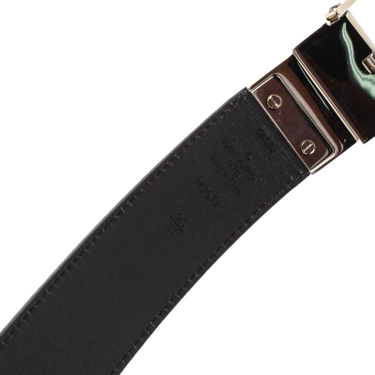Pre Owned Louis Vuitton Black Damier Inifini Leather Boston Reversible Belt 95CM