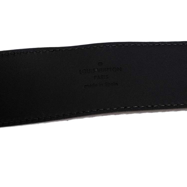 مملوكة مسبقًا Louis Vuitton Pale Green Damier Embossed Suede LV Initiales Belt 95CM