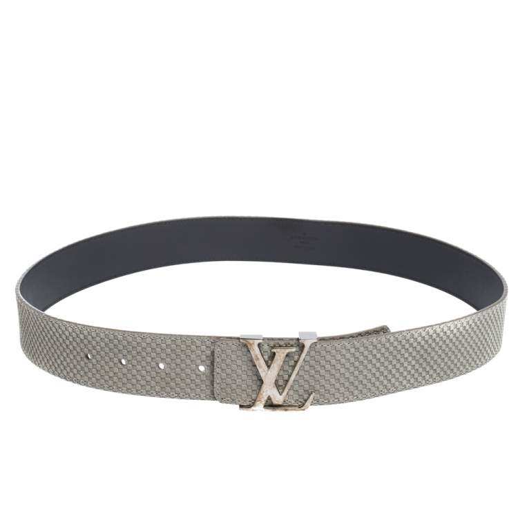 Louis Vuitton, Accessories, Mens Louis Vuitton Leather Damier Silver Belt