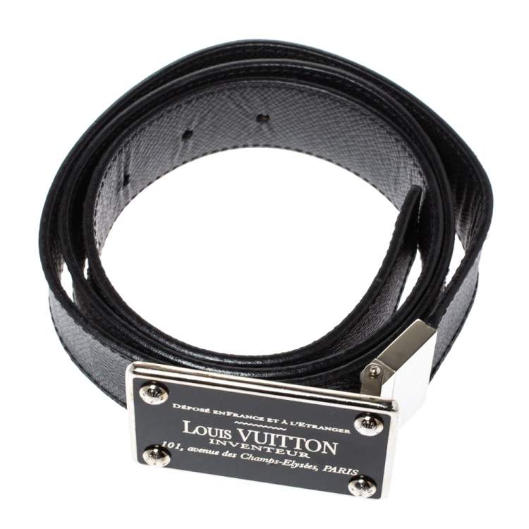 Pre Owned Louis Vuitton Damier Graphite Canvas Reversible Inventeur Belt 95CM