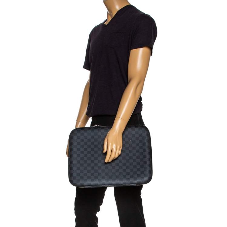 Louis Vuitton LV Men Utility Business Bag Damier Graphite Canvas - LULUX