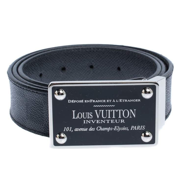 Pre Owned Louis Vuitton Damier Graphite Canvas Inventeur Reversible Belt 95CM