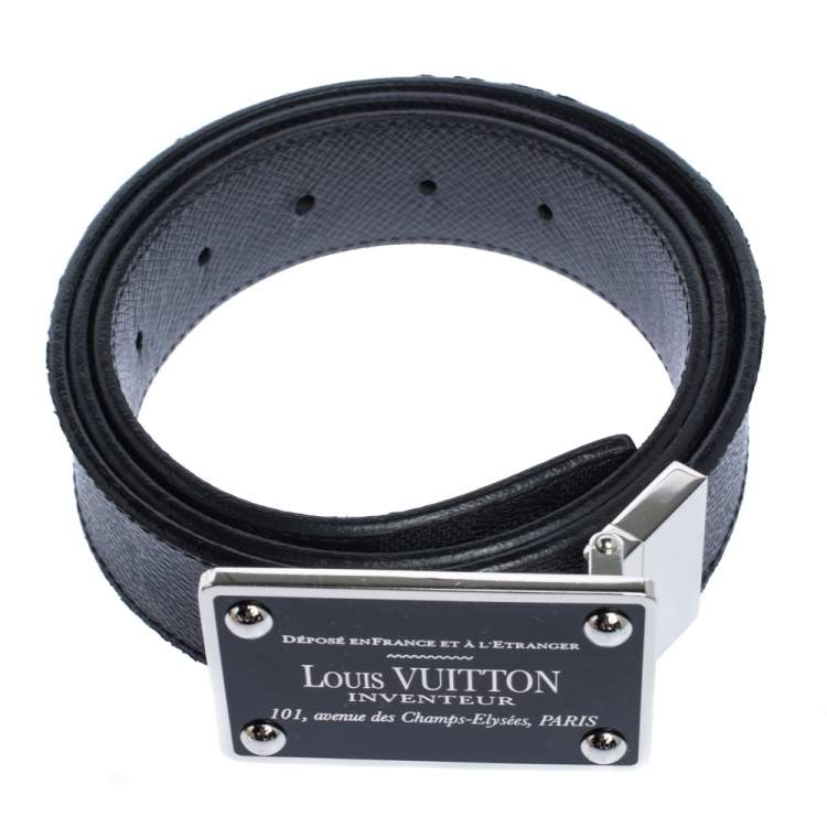 Pre Owned Louis Vuitton Damier Graphite Canvas Inventeur Reversible Belt 95CM