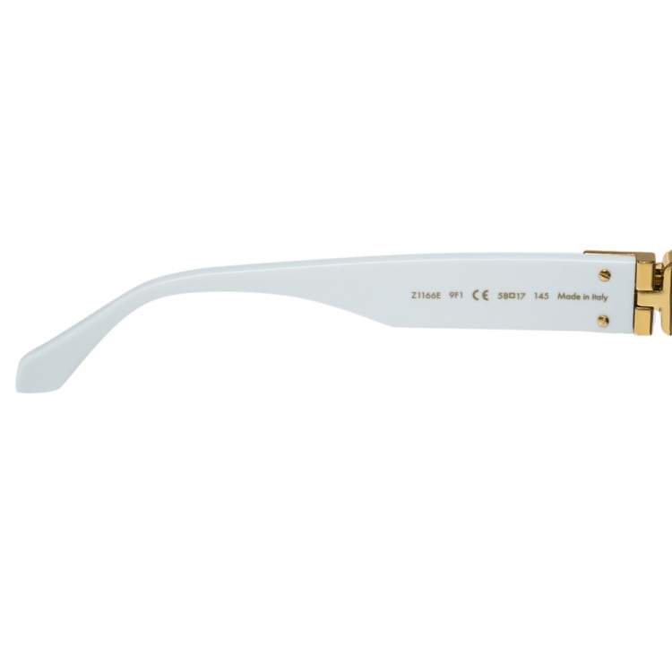 Louis Vuitton White Monogram Patterned / Silver Mirrored 1.1 Millionaire Sunglasses