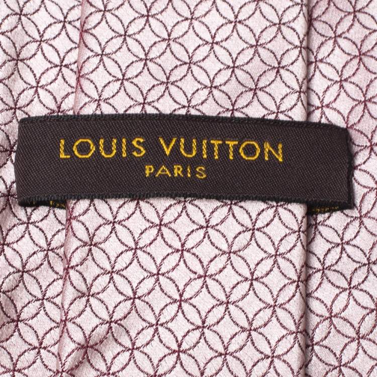 Pre Owned Louis Vuitton Pink Silk Jacquard Tie