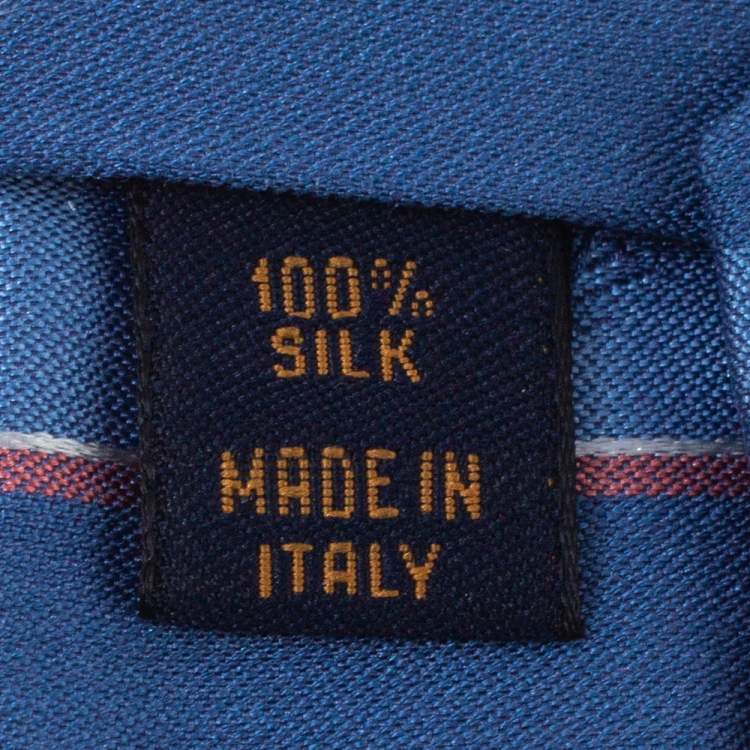 Pre Owned Louis Vuitton Blue Monogram Striped Silk Tie