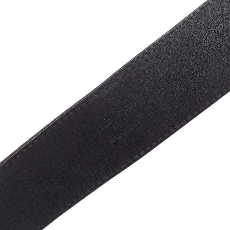 Pre Owned Louis Vuitton Mini Damier Ebene Suede LV Initiales Belt 100CM