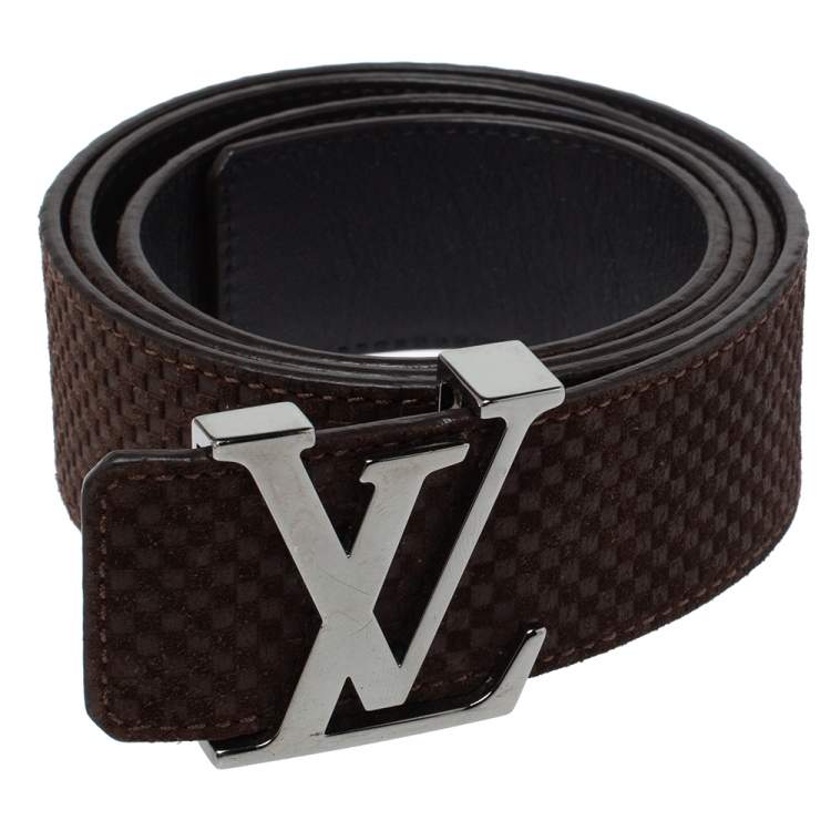 Initiales cloth belt Louis Vuitton Brown size 100 cm in Cloth