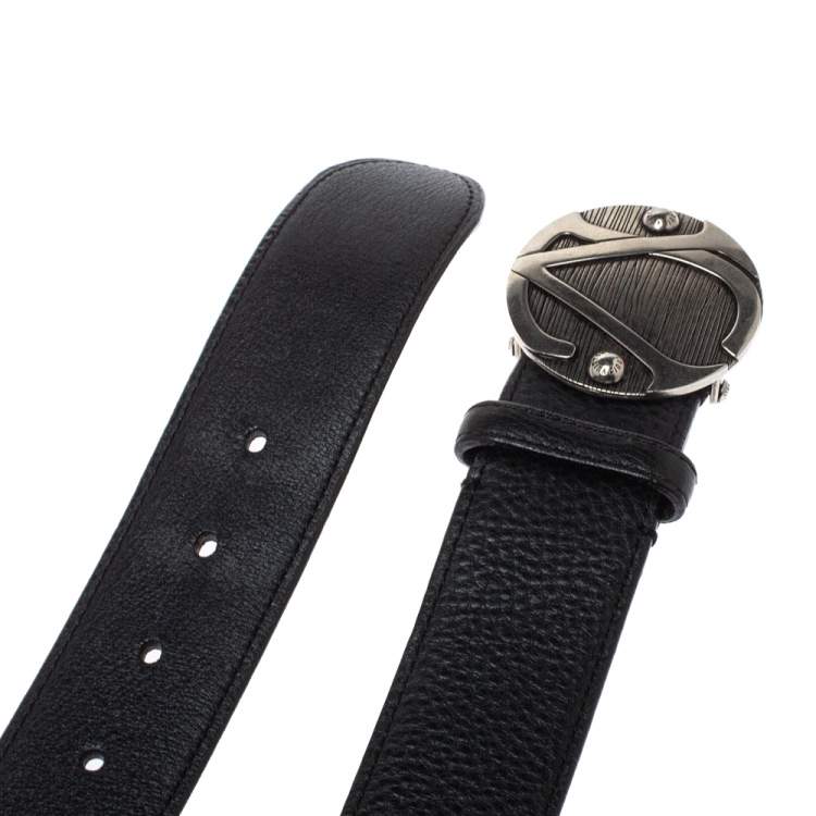Pre Owned Louis Vuitton Black Leather 1904 Belt 90 CM