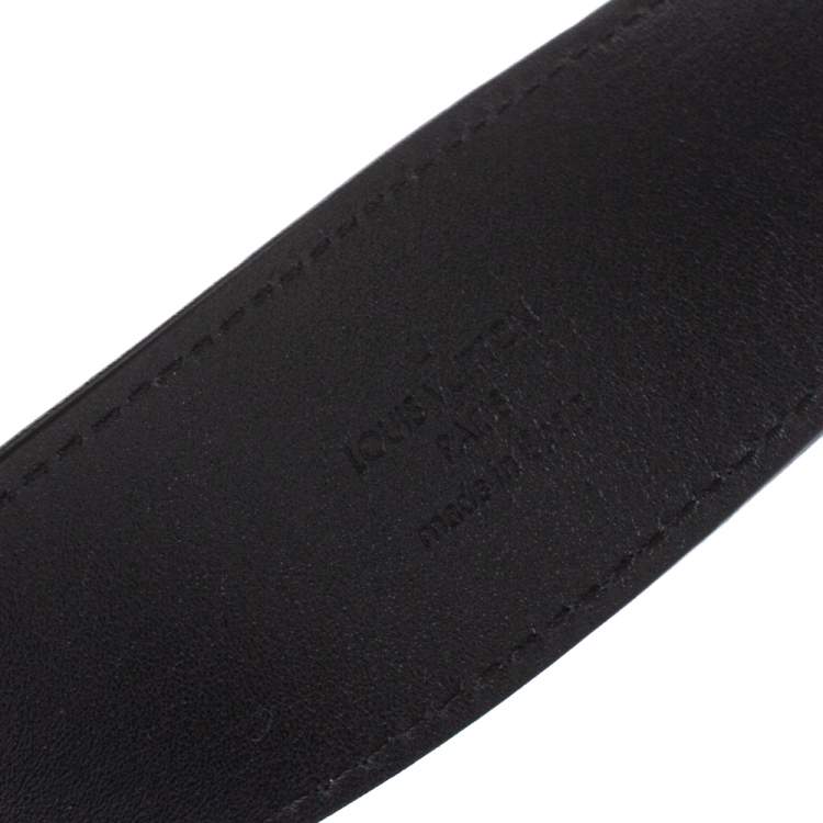 Pre Owned Louis Vuitton Black Leather 1904 Belt 90 CM