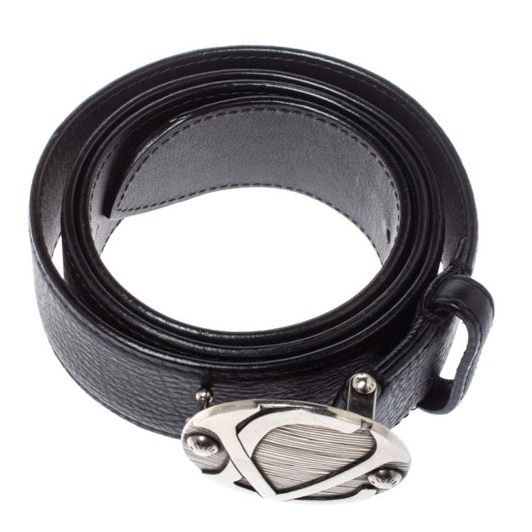 Pre Owned Louis Vuitton Black Leather 1904 Belt 90 CM