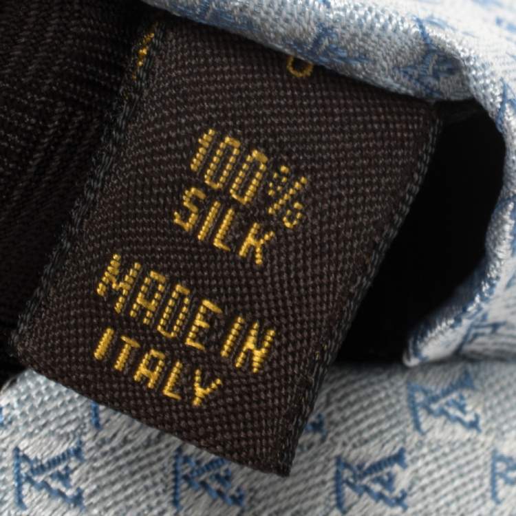 Pre Owned Louis Vuitton Blue Monogram Patterned Silk Tie 