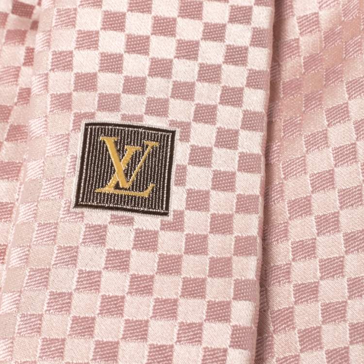 مملوكة مسبقًا Louis Vuitton Pink Checked Jacquard Silk Tie