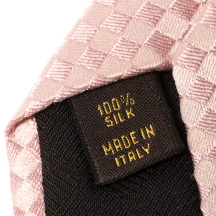 مملوكة مسبقًا Louis Vuitton Pink Checked Jacquard Silk Tie
