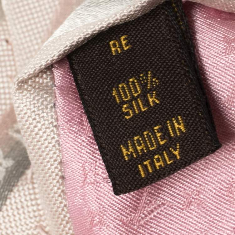 Pre Owned Louis Vuitton Pale Pink Diagonal Striped Silk Tie