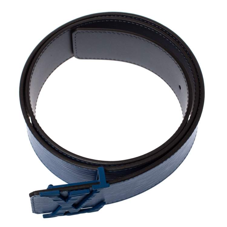 Pre Owned Louis Vuitton Blue Epi Leather LV Initiales Belt 90CM