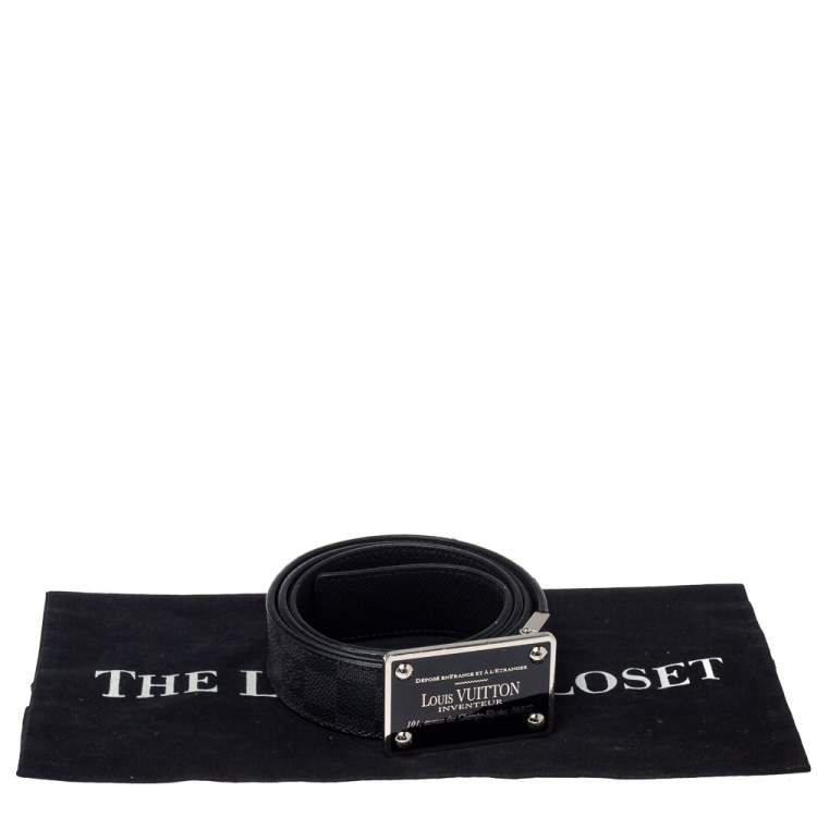 Pre Owned Louis Vuitton Damier Graphite Canvas Reversible Inventeur Belt 100CM