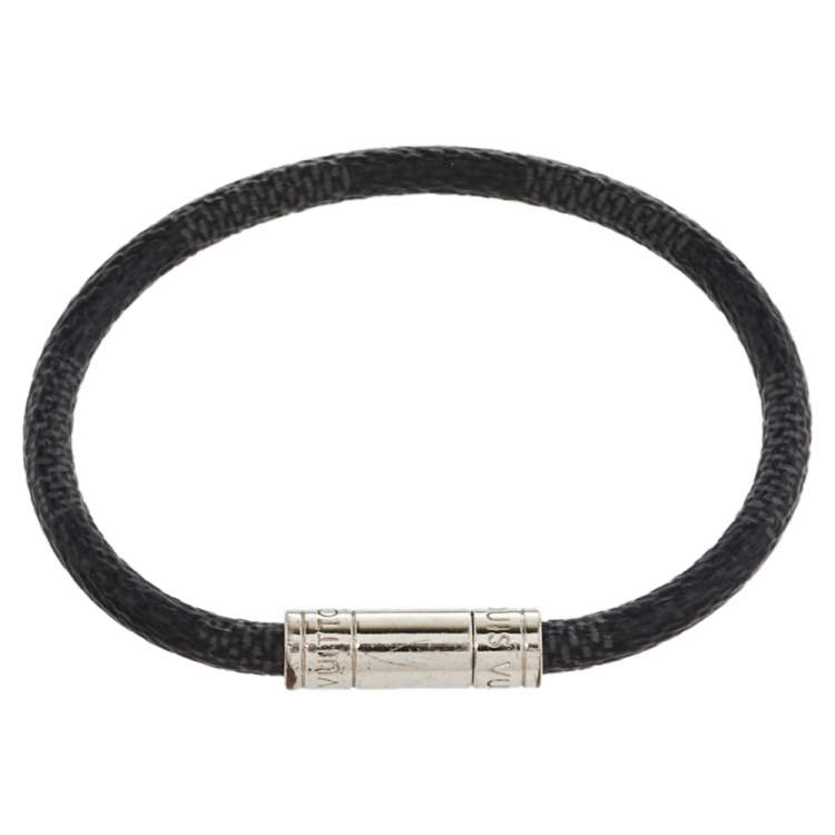 Pre Owned Louis Vuitton Black Damier Canvas Keep It Bracelet