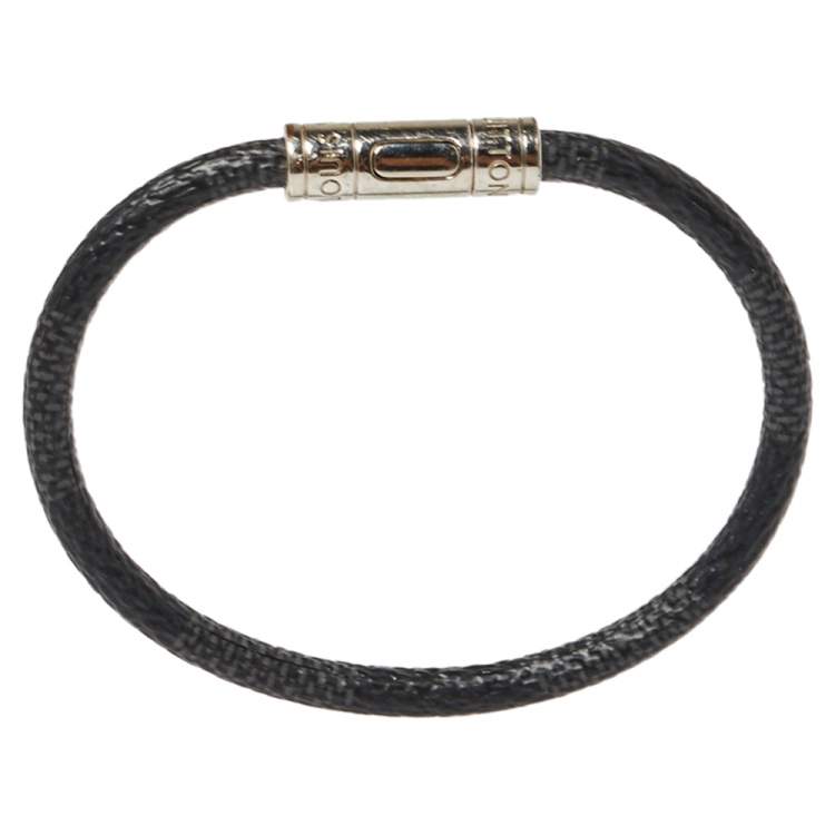 Pre Owned Louis Vuitton Black Damier Canvas Keep It Bracelet