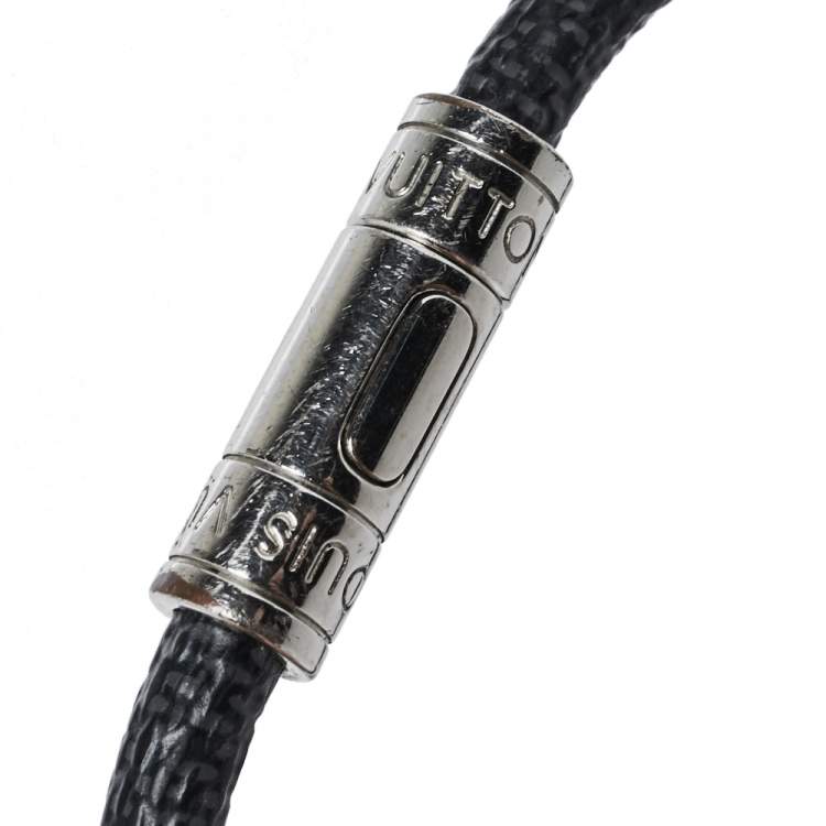Pre Owned Louis Vuitton Black Damier Canvas Keep It Bracelet