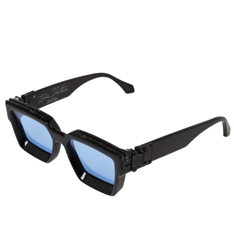 Pre Owned Louis Vuitton Black Tone/Blue Z1277W 1.1 Millionaires Sunglasses