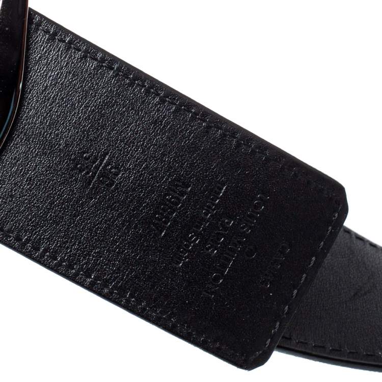 مملوكة مسبقًا Louis Vuitton Black/Dark Brown Leather Initiales Reversible Belt 90CM