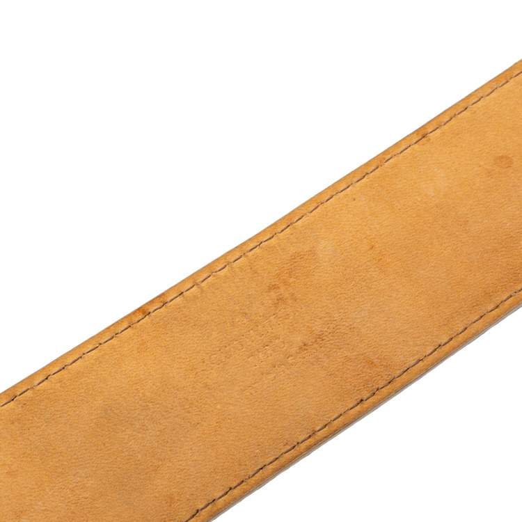 Pre Owned Louis Vuitton Damier Azur Canvas LV Initiales Belt 110CM