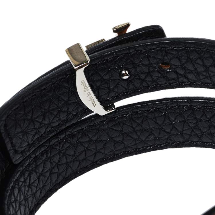 Pre Owned Louis Vuitton Bicolor LV Initials Taurillon Reversible Bracelet