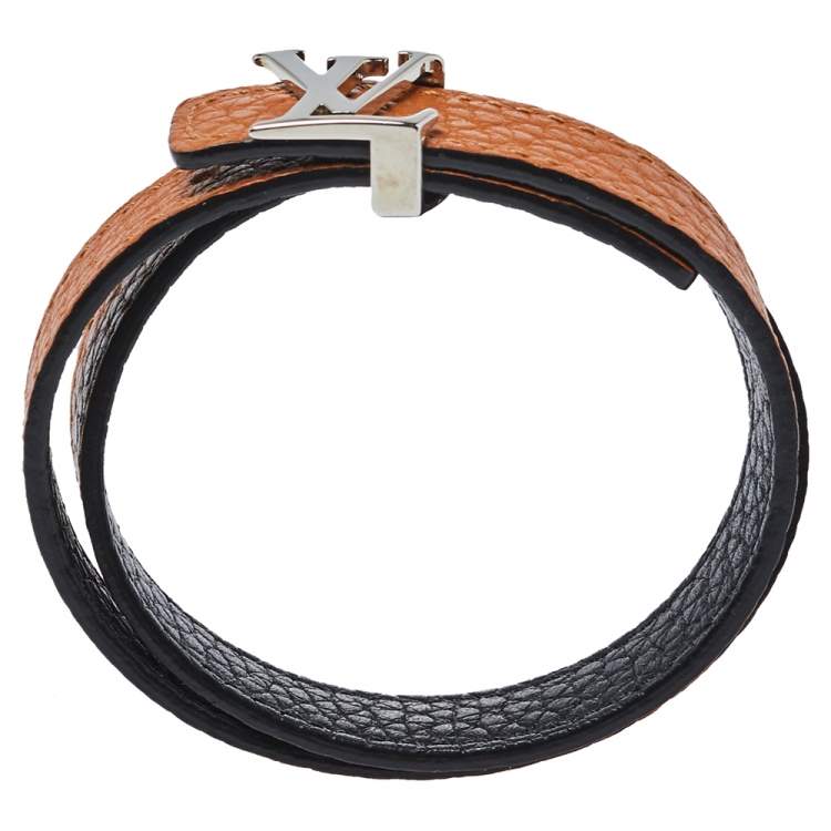 Pre Owned Louis Vuitton Bicolor LV Initials Taurillon Reversible Bracelet