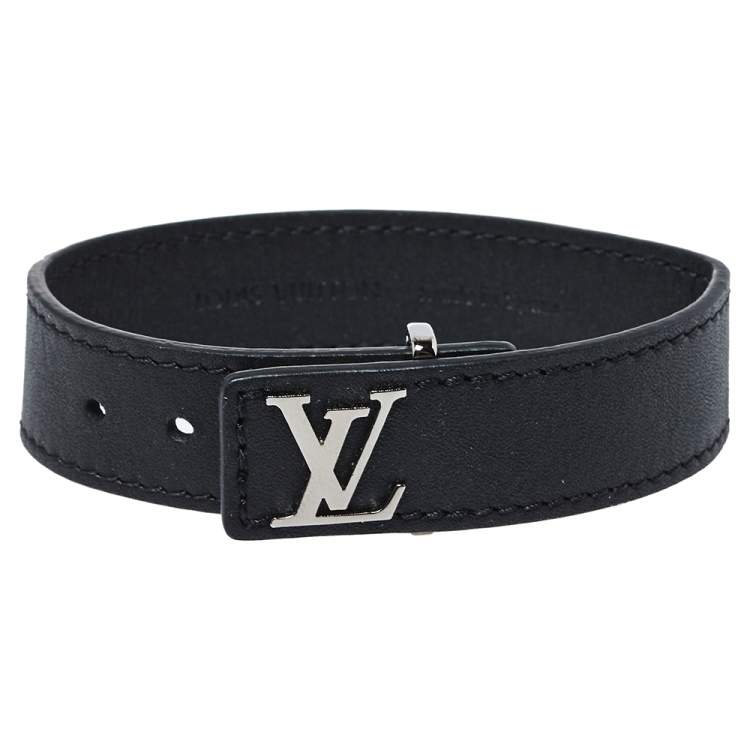 Louis Vuitton LV Slim Bracelet - Black, Palladium-Plated Wrap
