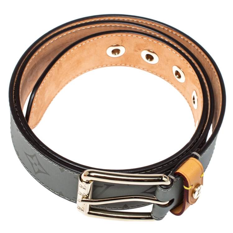 Pre Owned Louis Vuitton Monogram Canvas Titanium Voyager Belt 95CM