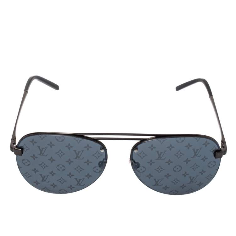 Louis Vuitton Gunmetal Tone/ Dark Grey Monogram Z1019W Clockwise Aviator Sunglasses  Louis Vuitton