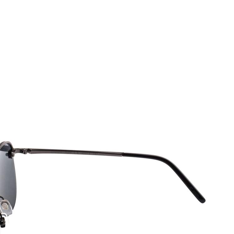 Pre Owned Louis Vuitton Gunmetal Tone/ Dark Grey Monogram Z1019W Clockwise Aviator Sunglasses