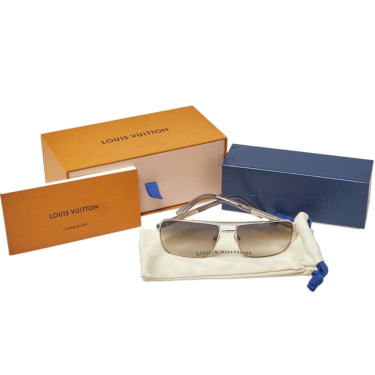 Pre Owned Louis Vuitton Silver Tone/ Grey Gradient Z0260U Attitude Square Sunglasses