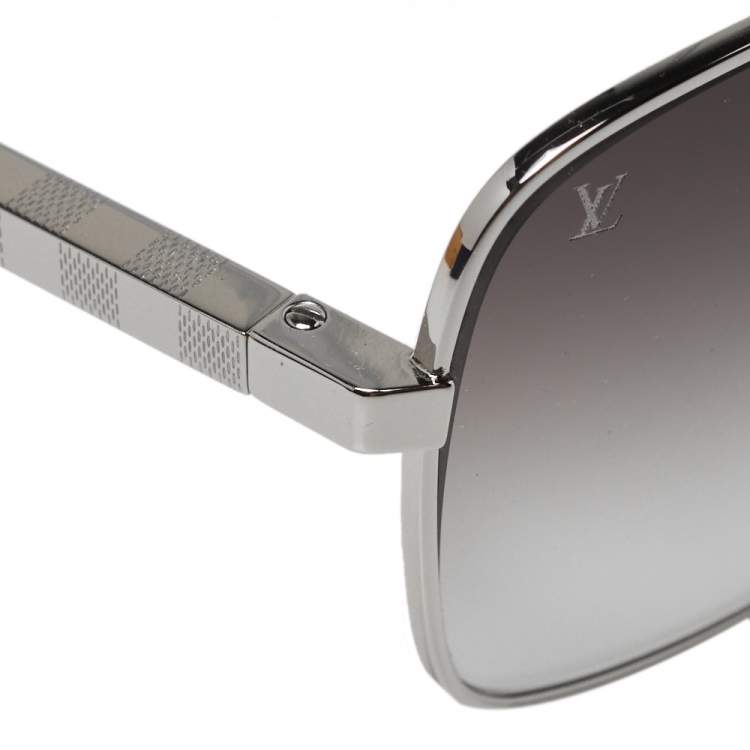 Pre Owned Louis Vuitton Silver Tone/ Grey Gradient Z0260U Attitude Square Sunglasses