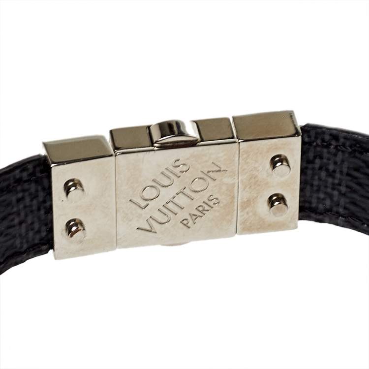 Pre Owned Louis Vuitton Black Damier Canvas & Leather Reversible Check It Bracelet