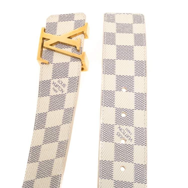 مملوكة مسبقًا Louis Vuitton Damier Azur Canvas LV Initiales Belt 90CM