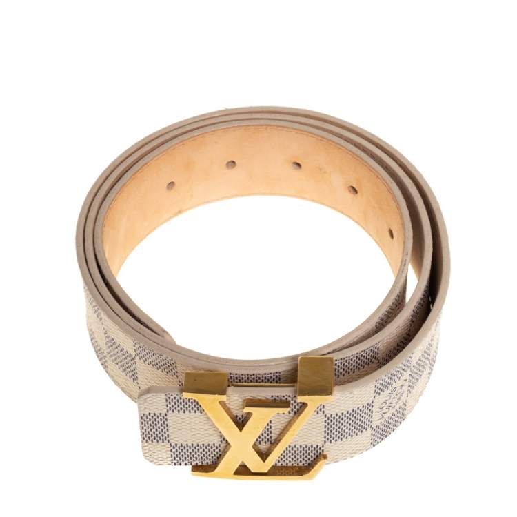 مملوكة مسبقًا Louis Vuitton Damier Azur Canvas LV Initiales Belt 90CM