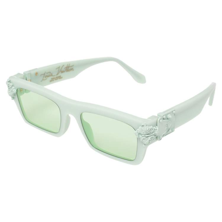 Pre Owned Louis Vuitton Green Tone/ Green Square Montgomery Sunglasses