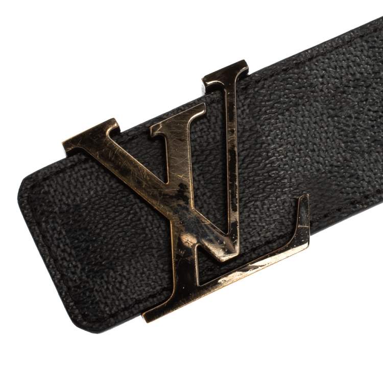 Pre Owned Louis Vuitton Damier Graphite Canvas LV Initiales Belt 110CM