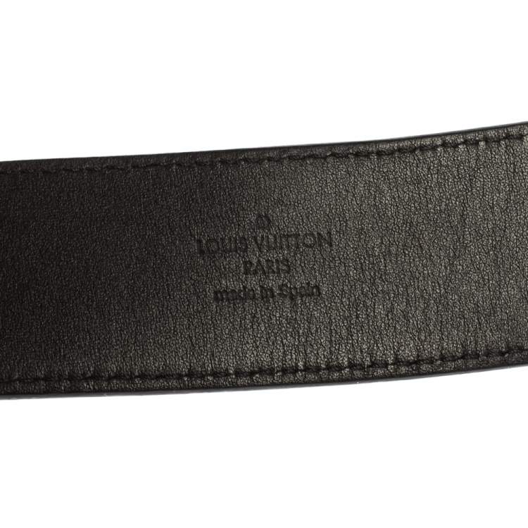 Pre Owned Louis Vuitton Damier Graphite Canvas LV Initiales Belt 110CM